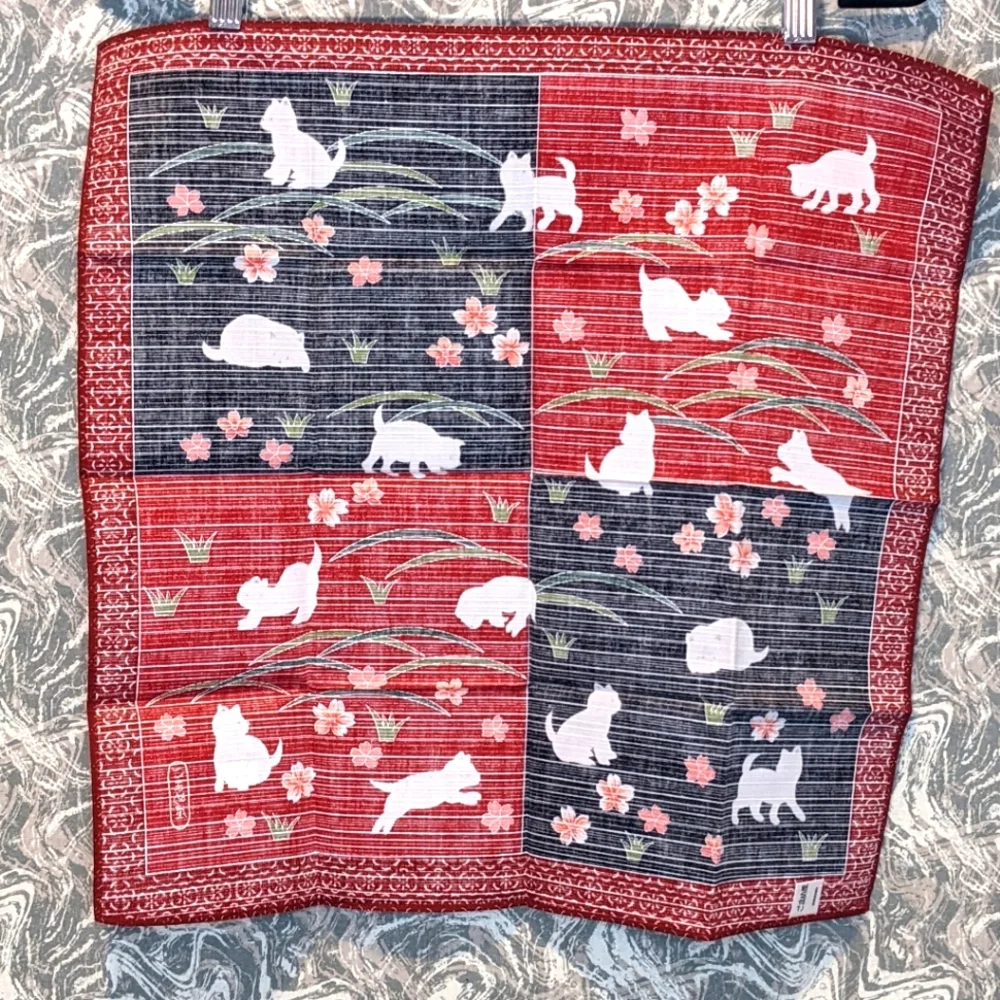 NWT Vintage Kurochiku Japanese Dog Handkerchief